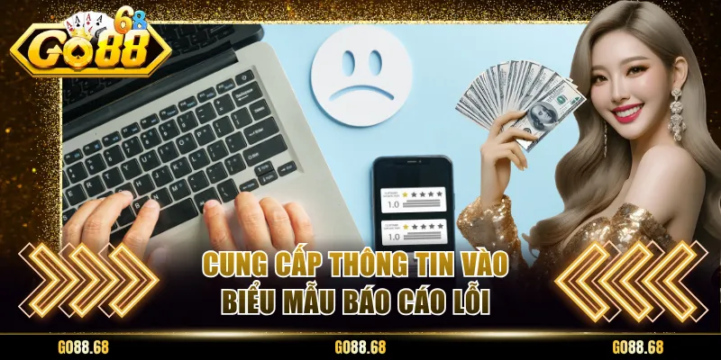 Cung cấp thông tin vào biểu mẫu báo cáo lỗi